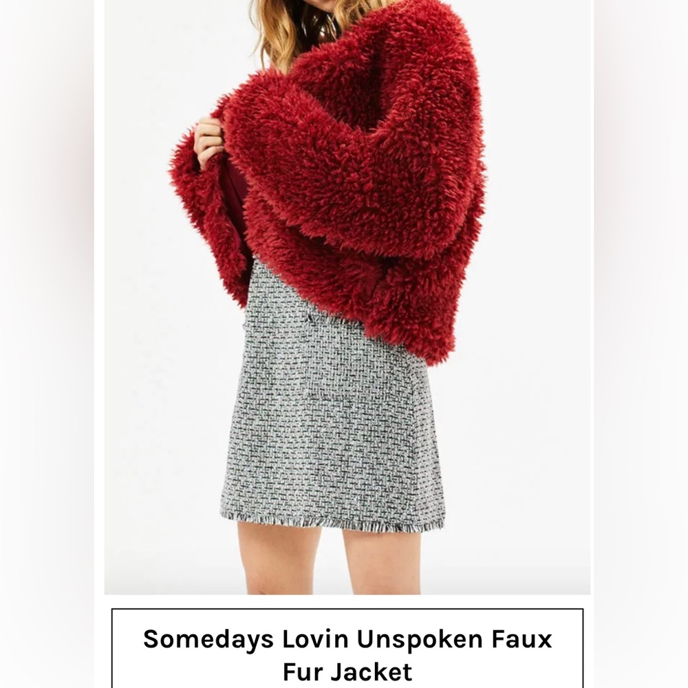 Some days lovin faux fur jacket XS